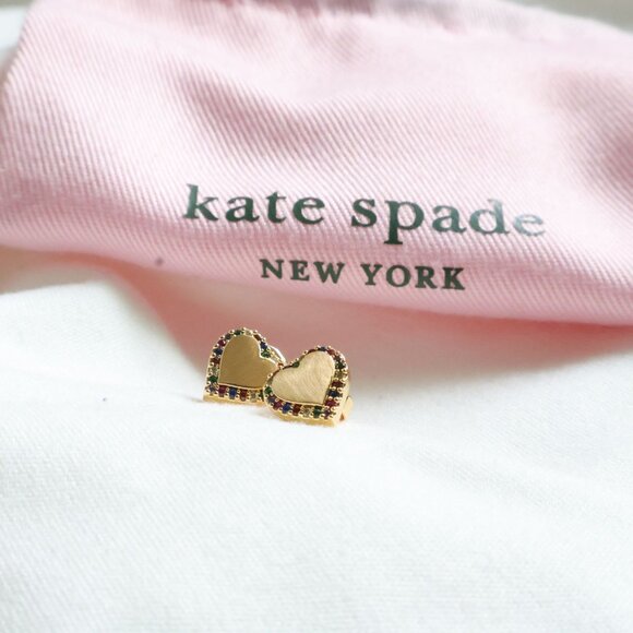 Kate Spade Take Heart Stud Earrings, Gold Multi Color - Picture 3 of 3